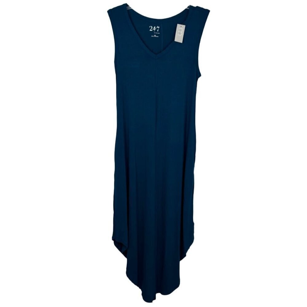 Maurices 24/7 NEW Maxi Sleeveless Dress Emerald Green Stretchy Comfort Casual XS